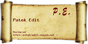 Patek Edit névjegykártya